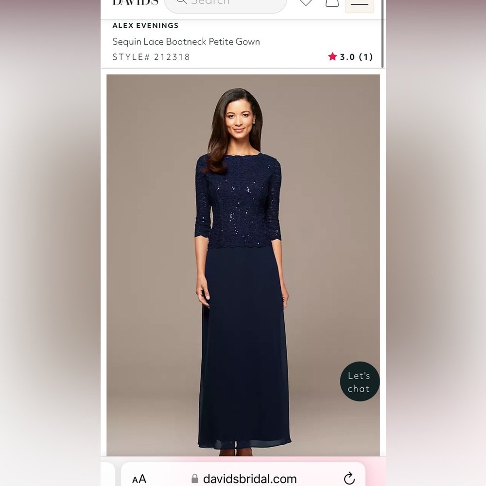 Alex Evenings - Sequin Lace Boatneck Gown -16